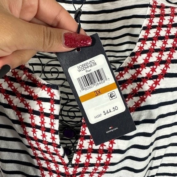 NWT Tommy Hilfiger striped tank with red embroidery size 3X - Picture 5 of 10